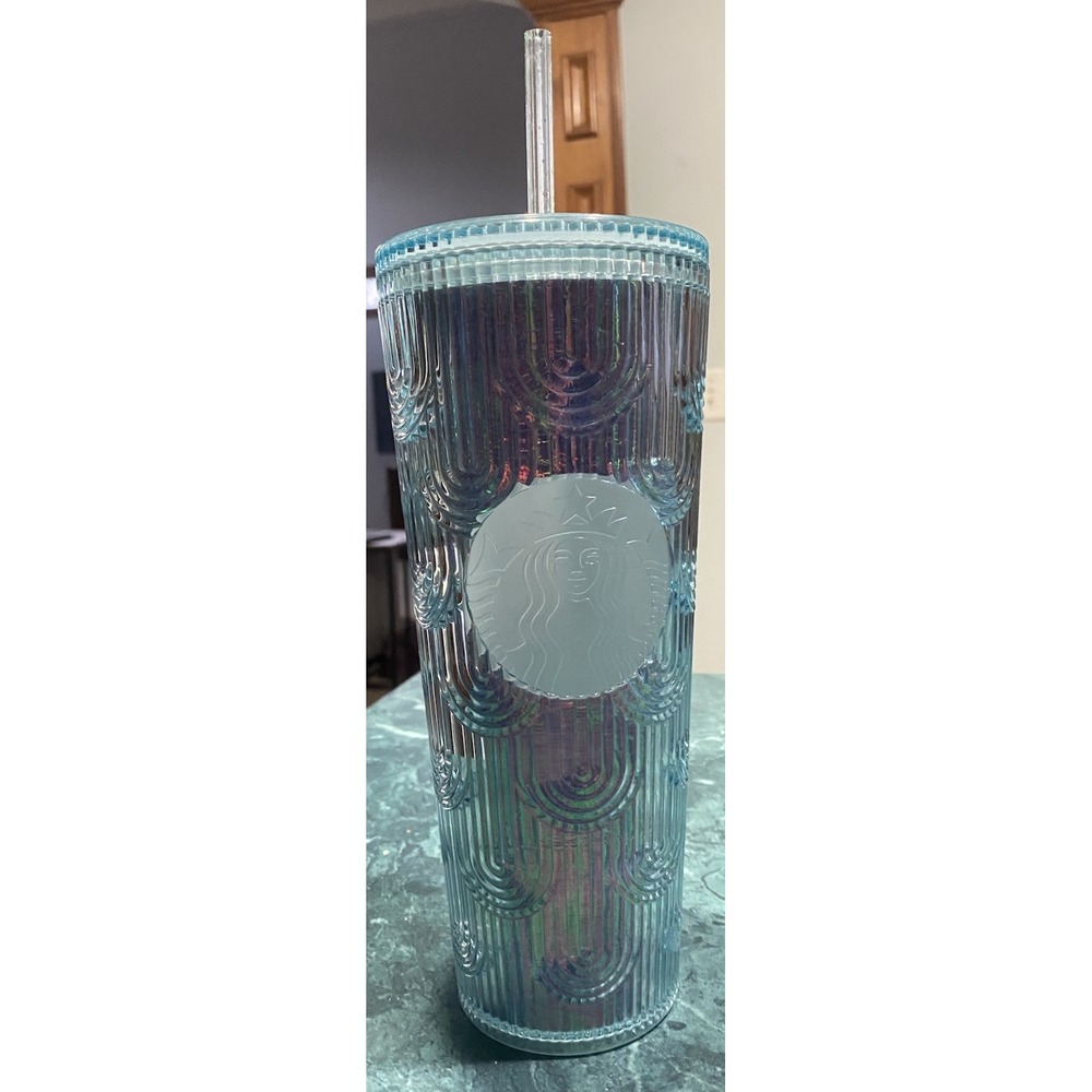 STARBUCKS, Acrylic Iridescent Rainbow "Siren Scales" Mermaid, Cold Tumbler 24 oz